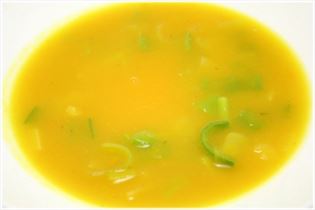 Kürbissuppe mit Porree Kürbissuppe mit Porree