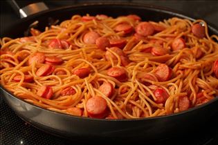Würstchen-Spaghetti Würstchen-Spaghetti
