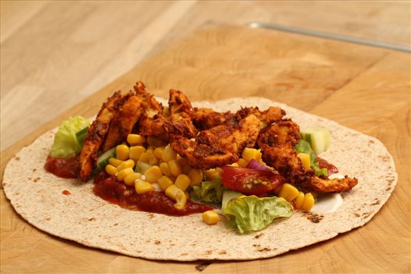 Mexikanische Wraps mit Hähnchen