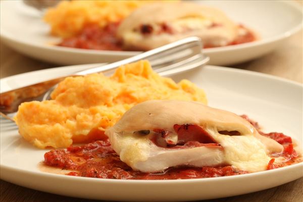 Cordon bleu mit Kartoffelpüree