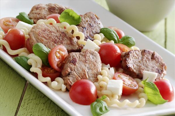 Schweinefilet mit Mozzarellapasta