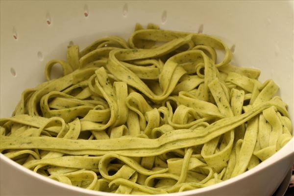 Frische Pasta mit Basilikum und Parmesan