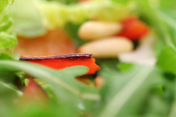 Paprika-Salat mit Pinienkernen