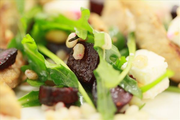 Rote-Bete-Salat mit Perlgerste und Hähnchen